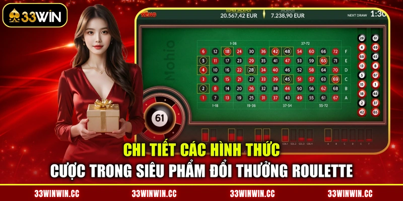 Chi tiết các hình thức cược trong siêu phẩm đổi thưởng Roulette