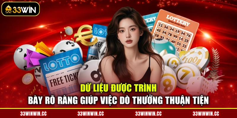 Dữ liệu được trình bày rõ ràng giúp việc dò thưởng thuận tiện
