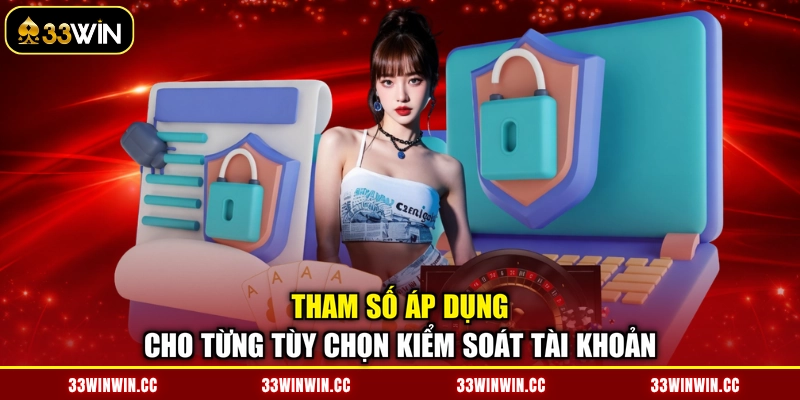 Tham số áp dụng cho từng tùy chọn kiểm soát tài khoản